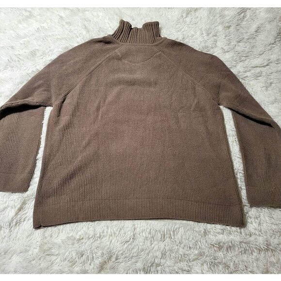 Firethorn Men's long sleeve half zip knit oatmeal sweater XL - Picture 2 of 7